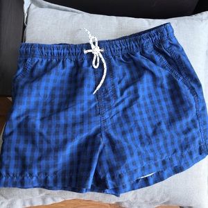 *Vintage* New England swim trunks -Blue Plaid